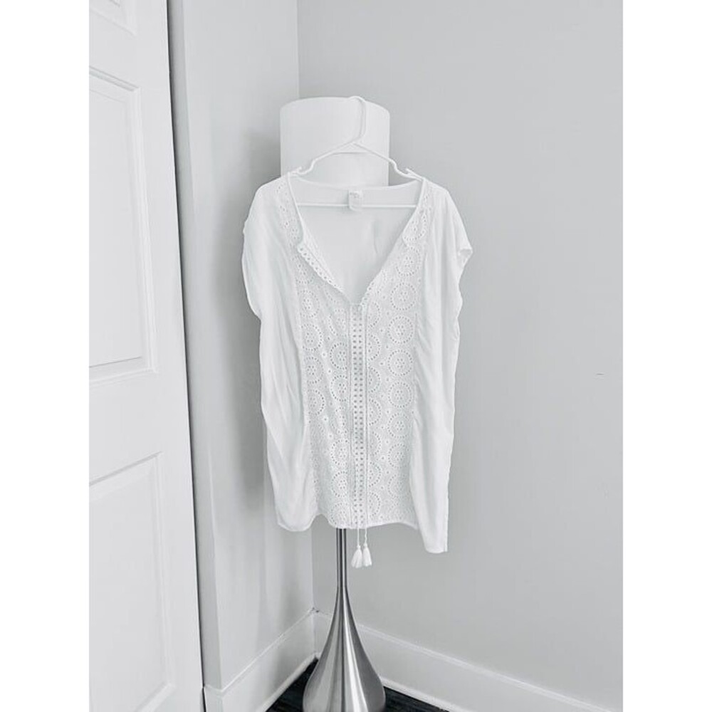Swim Beach Pool Bikini White Eyelet Cover up Kona Sol for Target Size Small